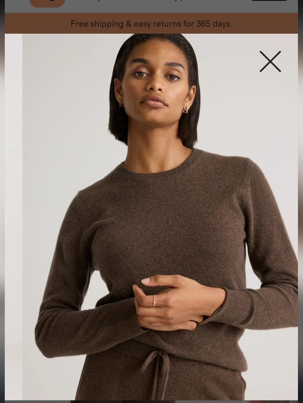 Quince Mongolian Cashmere Sweater Size Large In Brown - Picture 7 of 11